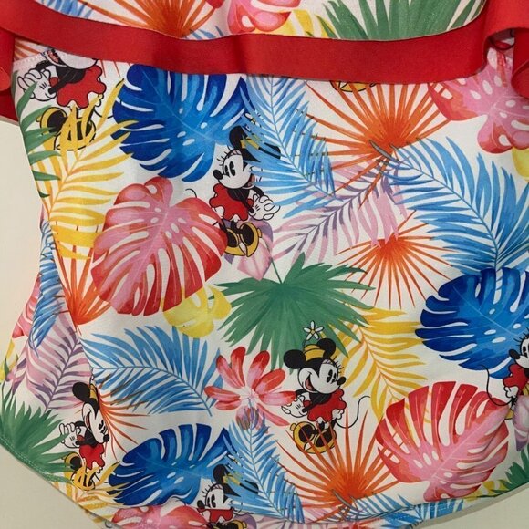 Disney Womens Swimsuit Size Large Multicolor Minnie Mouse Tropical One Piece - Picture 4 of 11